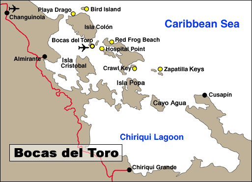 Map Of Bocas del Toro